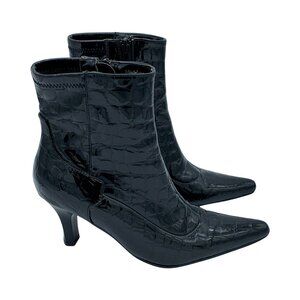 Black Ankle Glam Croco Boots